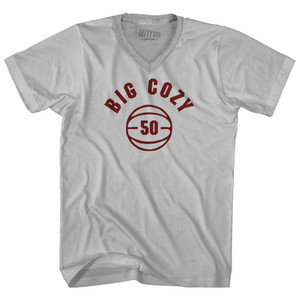 Big Cozy 50 Basketball Adult Tri-Blend V-neck T-shirt - Cool Grey Big Cozy 50 Basketball Adult Tri-Blend V-neck T-shirt - Cool Grey