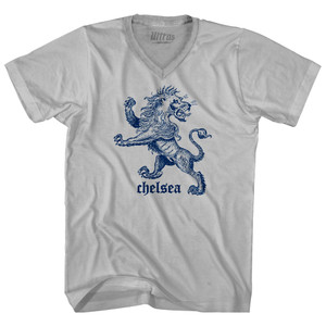 Chelsea Lion Adult Tri-Blend V-neck T-shirt - Cool Grey