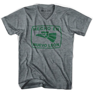 Hecho En Nuevo Leon V-neck Vintage T-shirt - Athletic Grey Hecho En Nuevo Leon V-neck Vintage T-shirt - Athletic Grey