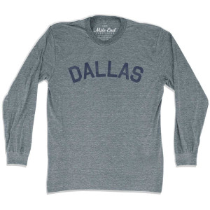 Dallas City Vintage Long Sleeve T-Shirt - Athletic Grey
