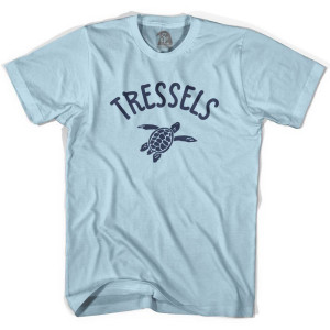 Tressels Beach Sea Turtle Adult Cotton T-shirt - Light Blue