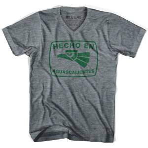 Hecho En Aguascalientes V-neck Vintage T-shirt - Athletic Grey Hecho En Aguascalientes V-neck Vintage T-shirt - Athletic Grey
