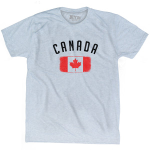 ADULT-MEDIUM Athletic White CANADA COUNTRY FLAG HERITAGE ADULT TRI-BLEND T-SHIRT Final Sale z77