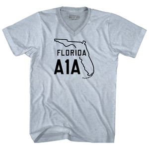 Florida A1A Adult Tri-Blend V-neck T-shirt - Athletic White Florida A1A Adult Tri-Blend V-neck T-shirt - Athletic White