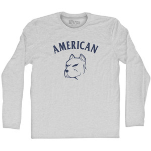 American Bulldog Adult Cotton Long Sleeve T-shirt - Grey Heather