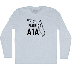 Florida A1A Adult Cotton Long Sleeve T-shirt - Grey Heather Florida A1A Adult Cotton Long Sleeve T-shirt - Grey Heather