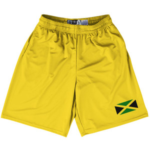 Jamaica Country Heritage Flag Basketball Practice Shorts Made In USA - Yellow