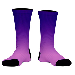 Indigo And Pink Ombre Crew Socks - Hot Pink