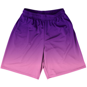 Indigo And Pink Ombre Basketball Shorts - Hot Pink