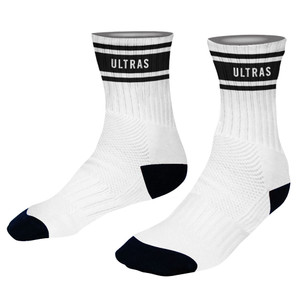 Ultras Grit Black & White Half Crew socks - Black & White