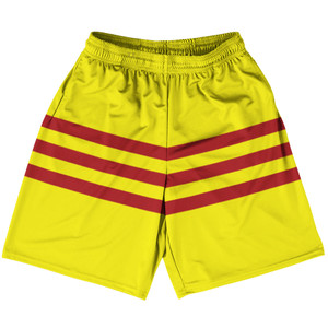 South Of Vietnam Lacrosse Shorts Made In USA - Yellow Red South Of Vietnam Lacrosse Shorts Made In USA - Yellow Red