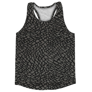 Elephant Skin Pattern Running Track Tops Made In USA - Black
