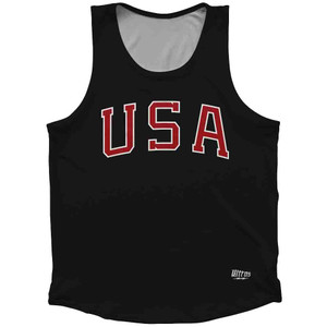 USA 68 Athletic Track Tank Top Made In USA - Black