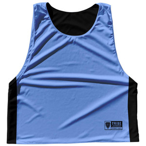 Contrast Color Side Panel Sublimated Lacrosse Pinnies Made In USA - Carolina blue and Black Contrast Color Side Panel Sublimated Lacrosse Pinnies Made In USA - Carolina blue and Black