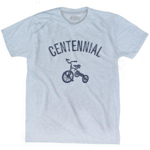 Centennial Tricycle Adult Tri-Blend T-shirt - Athletic White