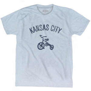 Kansas City Tricycle Adult Tri-Blend T-shirt - Athletic White Kansas City Tricycle Adult Tri-Blend T-shirt - Athletic White