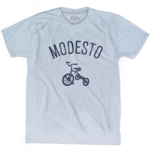 Modesto City Tricycle Adult Tri-Blend T-shirt - Athletic White