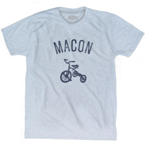 Macon City Tricycle Adult Tri-Blend T-shirt - Athletic White