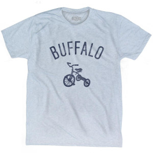 Buffalo Tricycle Adult Tri-Blend T-shirt - Athletic White