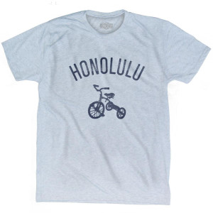 Honolulu City Tricycle Adult Tri-Blend T-shirt - Athletic White Honolulu City Tricycle Adult Tri-Blend T-shirt - Athletic White
