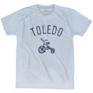 Toledo City Tricycle Adult Tri-Blend T-shirt - Athletic White