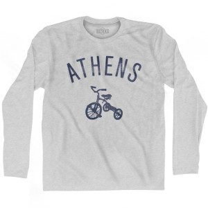 Athens Tricycle Adult Cotton Long Sleeve T-shirt - Grey Heather Athens Tricycle Adult Cotton Long Sleeve T-shirt - Grey Heather