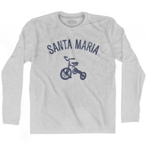 Santa Maria City Tricycle Adult Cotton Long Sleeve T-shirt - Grey Heather
