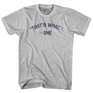 That's What She Womens Cotton Junior Cut T-Shirt - Grey Heather