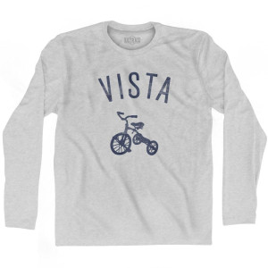 Vista City Tricycle Adult Cotton Long Sleeve T-shirt - Grey Heather Vista City Tricycle Adult Cotton Long Sleeve T-shirt - Grey Heather