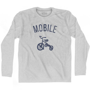 Mobile City Tricycle Adult Cotton Long Sleeve T-shirt - Grey Heather Mobile City Tricycle Adult Cotton Long Sleeve T-shirt - Grey Heather