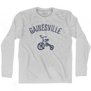 Gainesville City Tricycle Adult Cotton Long Sleeve T-shirt - Grey Heather