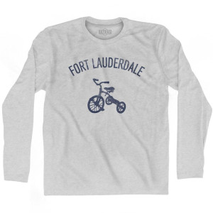 Fort Lauderdale City Tricycle Adult Cotton Long Sleeve T-shirt - Grey Heather