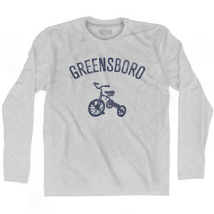 Greensboro City Tricycle Adult Cotton Long Sleeve T-shirt - Grey Heather