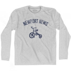 Newport News City Tricycle Adult Cotton Long Sleeve T-shirt - Grey Heather