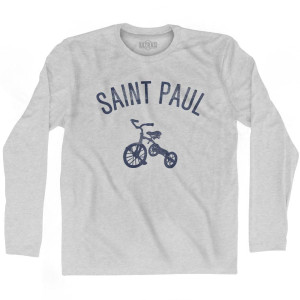 Saint Paul City Tricycle Adult Cotton Long Sleeve T-shirt - Grey Heather