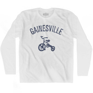 Gainesville City Tricycle Adult Cotton Long Sleeve T-shirt - White