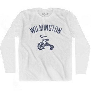 Wilmington City Tricycle Adult Cotton Long Sleeve T-shirt - White
