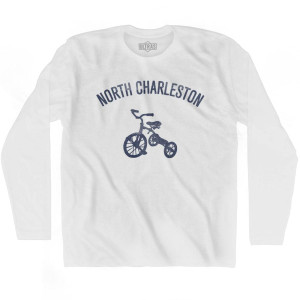 North Charleston City Tricycle Adult Cotton Long Sleeve T-shirt - White