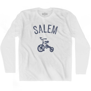Salem City Tricycle Adult Cotton Long Sleeve T-shirt - White Salem City Tricycle Adult Cotton Long Sleeve T-shirt - White