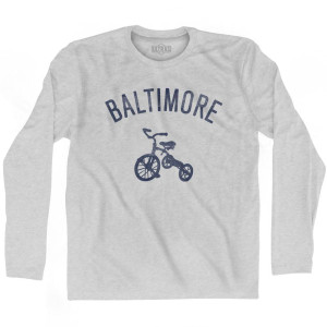 Baltimore Tricycle Adult Cotton Long Sleeve T-shirt - Grey Heather