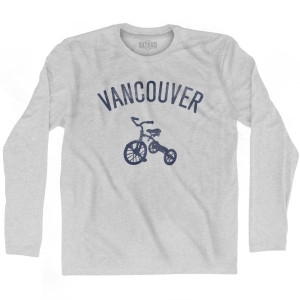 Vancouver City Tricycle Adult Cotton Long Sleeve T-shirt - Grey Heather Vancouver City Tricycle Adult Cotton Long Sleeve T-shirt - Grey Heather