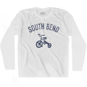 South Bend City Tricycle Adult Cotton Long Sleeve T-shirt - White