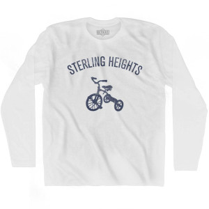 Sterling Heights City Tricycle Adult Cotton Long Sleeve T-shirt - White