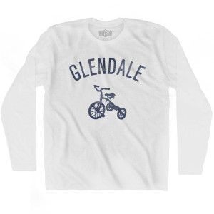 Glendale City Tricycle Adult Cotton Long Sleeve T-shirt - White