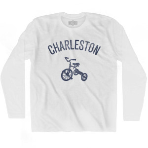 Charleston Tricycle Adult Cotton Long Sleeve T-shirt - White