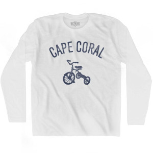 Cape Coral Tricycle Adult Cotton Long Sleeve T-shirt - White Cape Coral Tricycle Adult Cotton Long Sleeve T-shirt - White