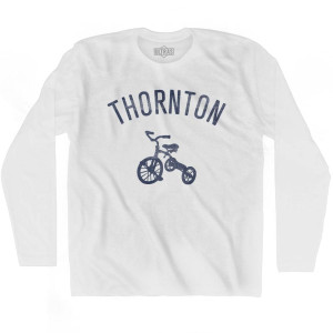 Thornton City Tricycle Adult Cotton Long Sleeve T-shirt - White Thornton City Tricycle Adult Cotton Long Sleeve T-shirt - White