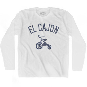El Cajon City Tricycle Adult Cotton Long Sleeve T-shirt - White El Cajon City Tricycle Adult Cotton Long Sleeve T-shirt - White