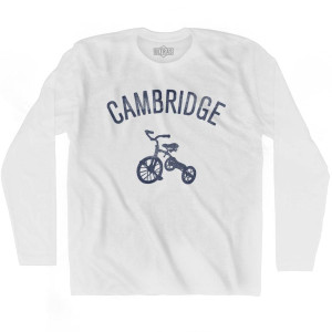Cambridge Tricycle Adult Cotton Long Sleeve T-shirt - White Cambridge Tricycle Adult Cotton Long Sleeve T-shirt - White