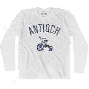 Antioch Tricycle Adult Cotton Long Sleeve T-shirt - White Antioch Tricycle Adult Cotton Long Sleeve T-shirt - White